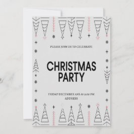 Convite de festa feliz Natal moderno e elegante