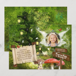 Convite de Festa Floresta Encantada das Fadas