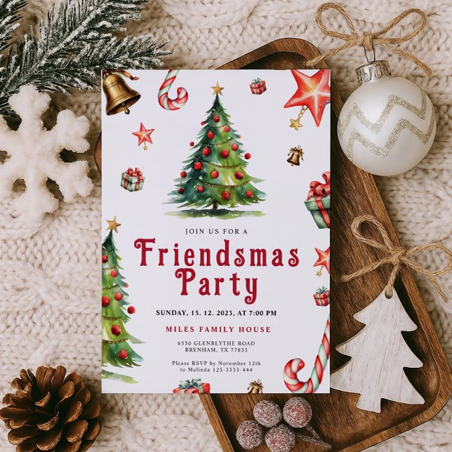 Convite de Festa Friendsmas Desenhado à Mão (Criador carregado)