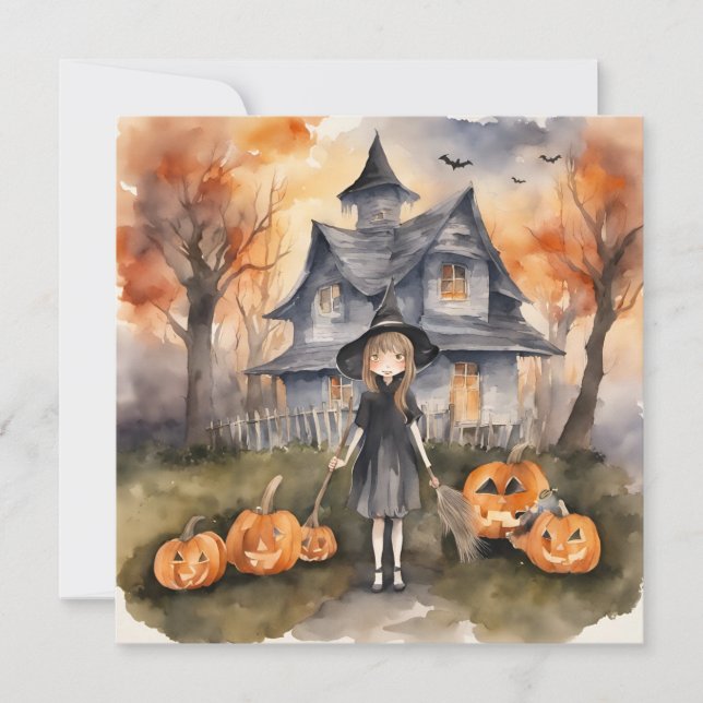 Convite de festa gerado por IA da Bruxa de Boas-Vi (Frente)