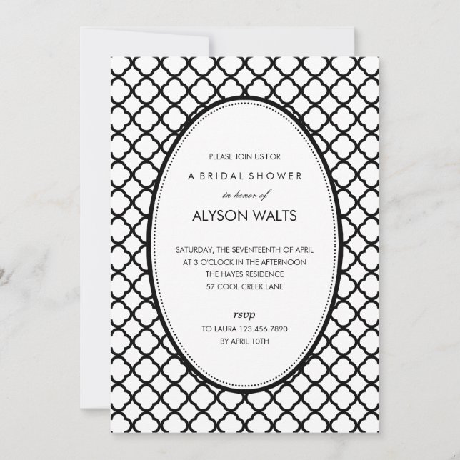 Convite de Festa Geral Moderna Simples (Preto) (Frente)