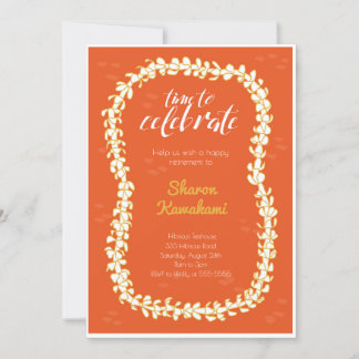 Convite de festa havaiana vermelha