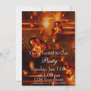 Convite de festa Heart Flame completo