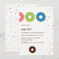 Convite de festa infantil de Donut