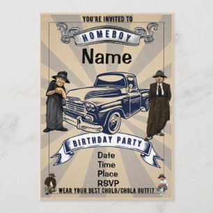 Convite de Festa Lil Homies Chicanas Tema dos Anos