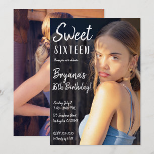 Convite de festa Minimal Photo Trendy Chic Sweet 1