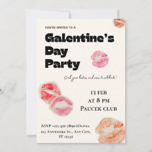 Convite de festa moderno para o Dia das Galentines