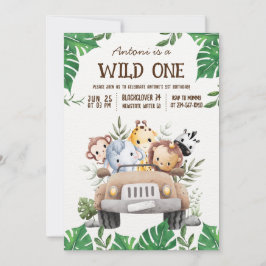 Convite de Festa na Selva com Animais do Safari