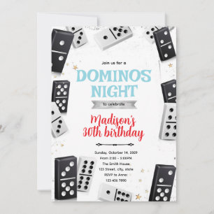 convite de festa noite de jogo dominós