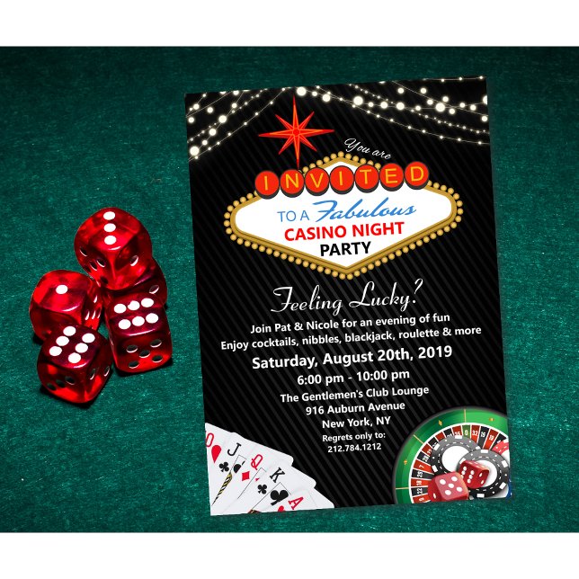 Convite de Festa Noturna no Cassino de Vegas (Criador carregado)