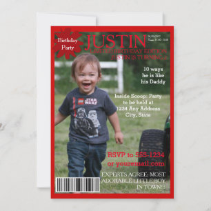 Convite de festa para capa de revista editável