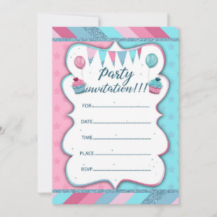 Convite de festa para escrever à mão