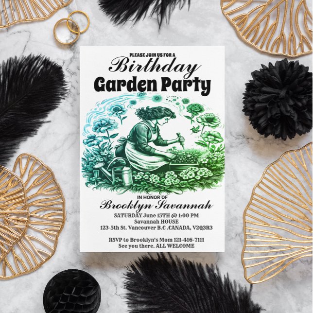 Convite de Festa para Jardineiro(a) do Jardim de u (Criador carregado)