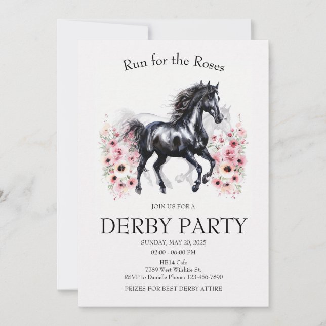 Convite de Festa para o Run for the Roses Derby El (Frente)