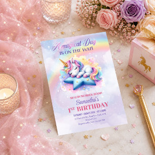 Convite de Festa para um Dia Mágico de Unicórnio R