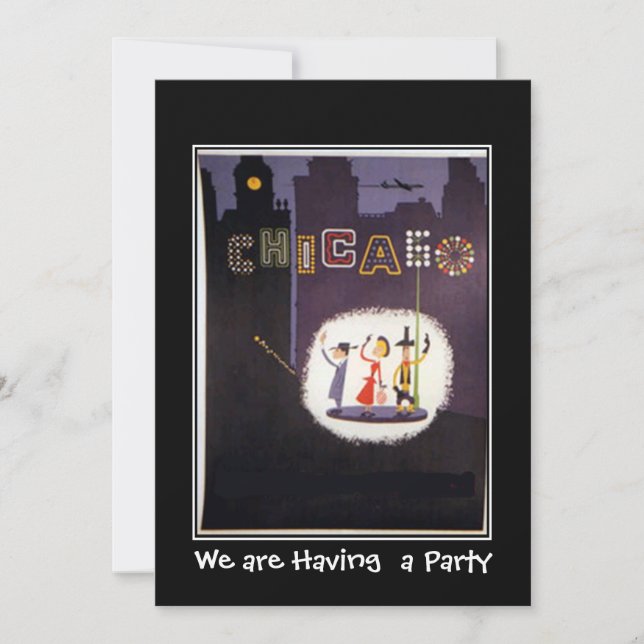 Convite de Festa Particular em Chicago (Frente)