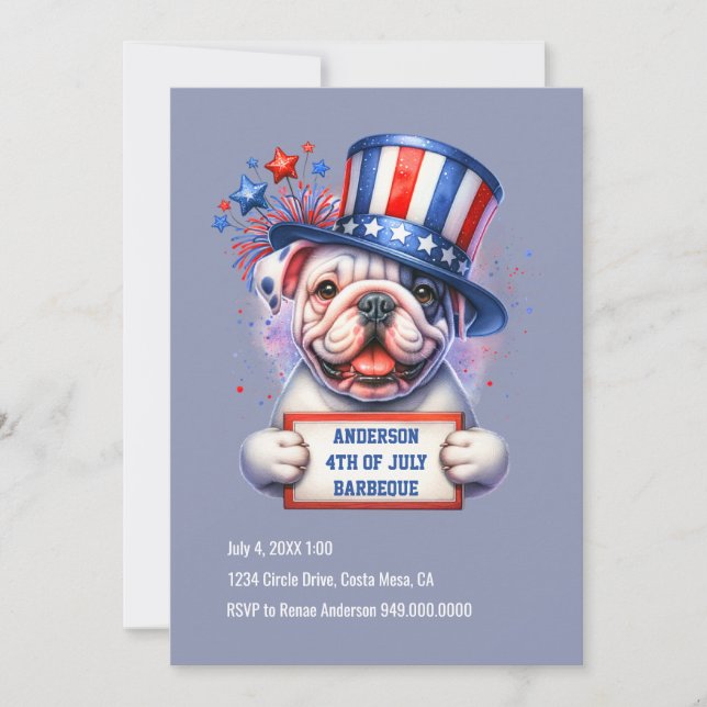 Convite de Festa Patriótica Fofa (Frente)