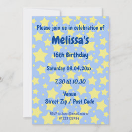 Convite de Festa Personalizado com Estrelas