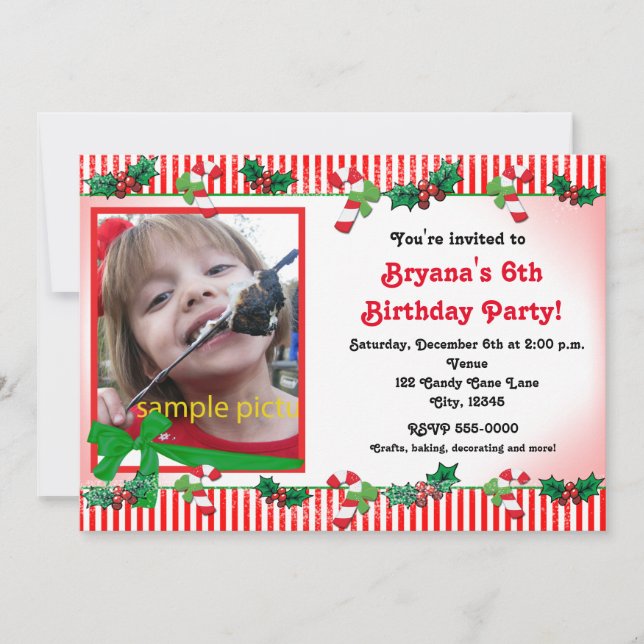 Convite de Festa Personalizado com Foto de Cane de (Frente)