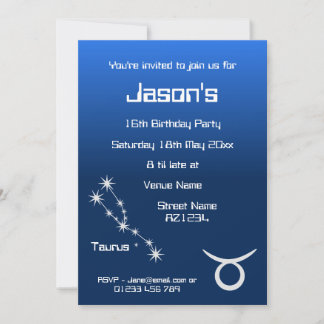 Convite de festa personalizado da Galáxia do Zodía