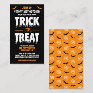 Convite de Festa Personalizável 'Trick or Treat' D