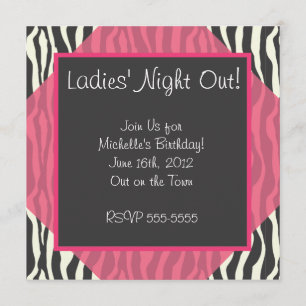 Convite de Festa Pink Zebra
