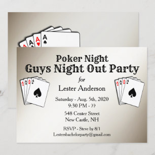 Convite de Festa Poker Night com Título Personaliz