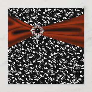 Convite de Festa Preto Elegante com Gravata Preta 