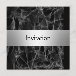 Convite de Festa Preto Fumaça Popular salve a data