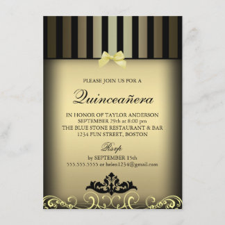 Convite de Festa Quinceañera com Listra Elegante D