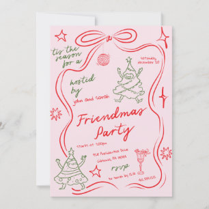 Convite de festa Quirky Doodle Christmas Friendmas
