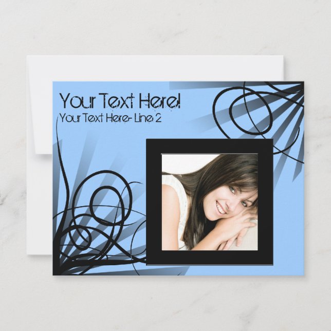 Convite de Festa Redemoinho Azul Quente (Frente)