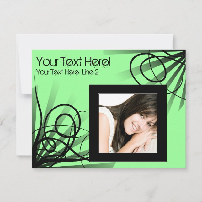 Convite de Festa Redemoinho Verde Quente (Frente)