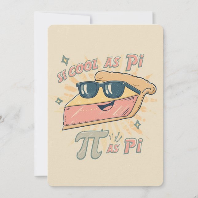 Convite de Festa Retro Cool as Pi (Frente)