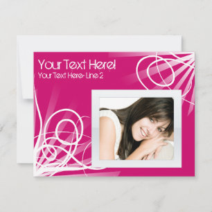 Convite de festa rosa framboesa quente / redemoinh