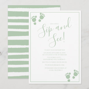 Convite de Festa Sip And See Pegada Moderna