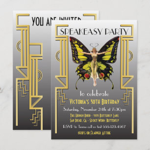 Convite de Festa Speakeasy Flapper Great Gatsby