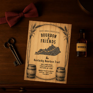 Convite de Festa Temática de Bourbon Rústico de Ke
