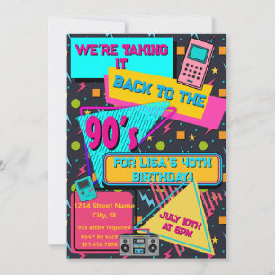 Convite de Festa Totalmente Radical com Tema dos A