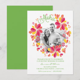 Convite de Festa Tropical Luau com Foto - Havaiano