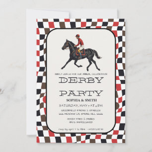 Convite de Festa Vintage do Kentucky Derby com Jóq