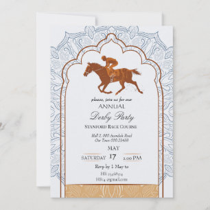 Convite de festa vintage do Kentucky Derby de corr