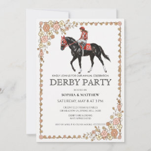Convite de Festa Vintage Horse Racing Derby 2026
