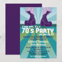 convite de festas 1970 da década de 70 Disco Anive