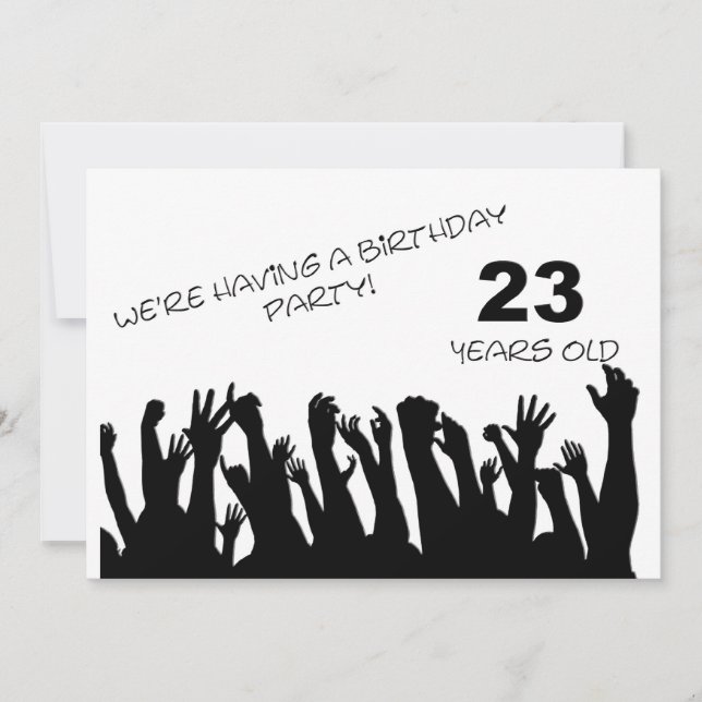 convite de festas 23 com multidões de aplausos (Frente)