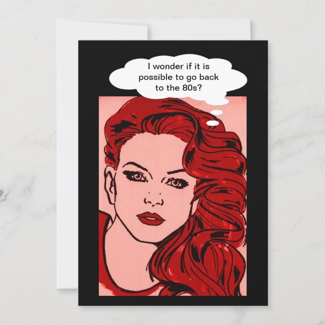 convite de festas 80s com tema 80s retrô menina po (Frente)