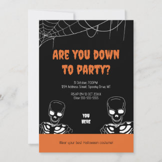 Convite de festas Adulto do Skeleton Halloween