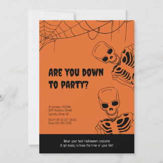 Convite de festas Adulto do Skeleton Halloween