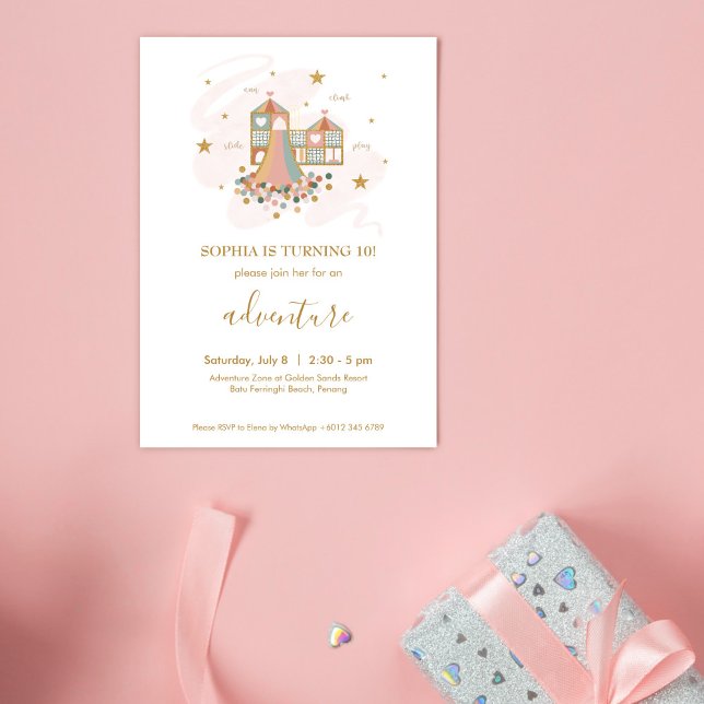 Convite de festas Adventure de playground (Criador carregado)