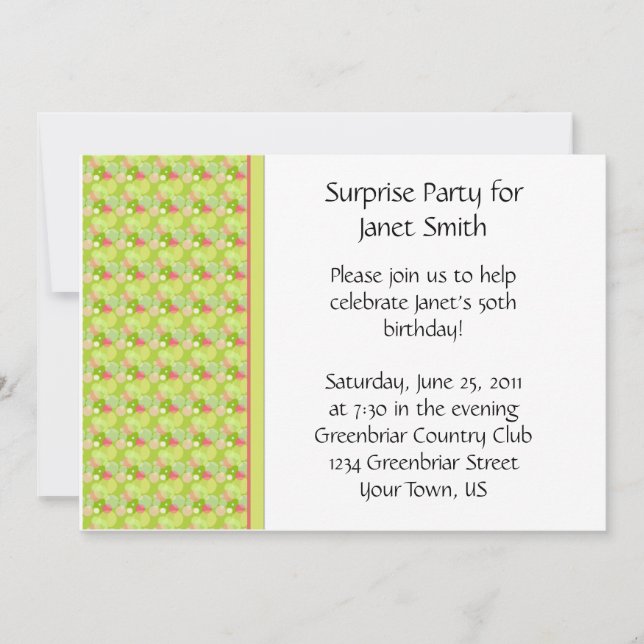 Convite de festas Amarelo e Rosa (Frente)